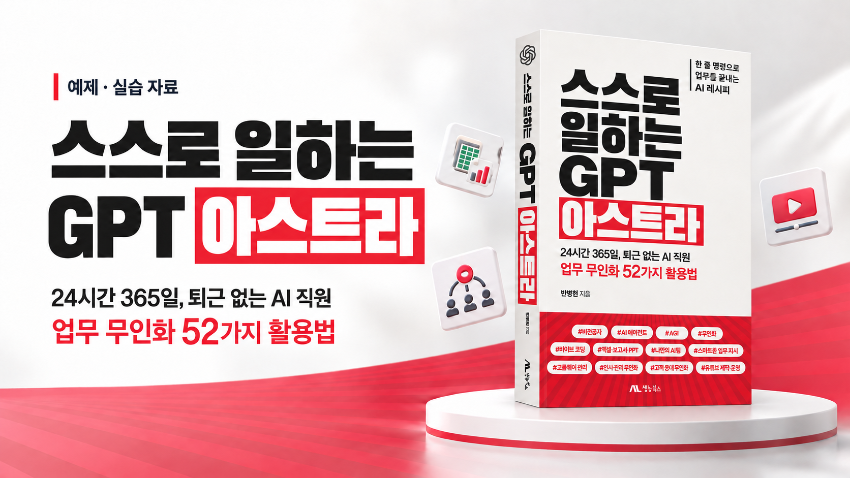 스스로 일하는 GPT 아스트라. 24시간 365일, 퇴근 없는 AI 직원. 업무 무인화 52가지 활용법.