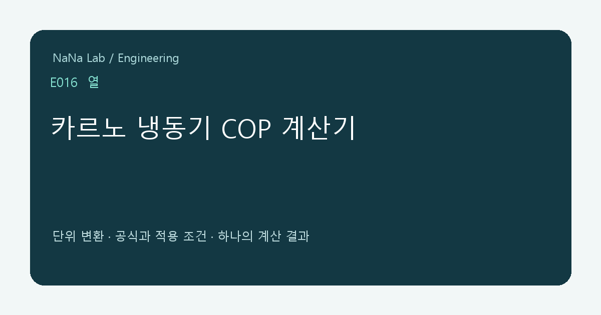 カルノー冷凍機 COP 計算機